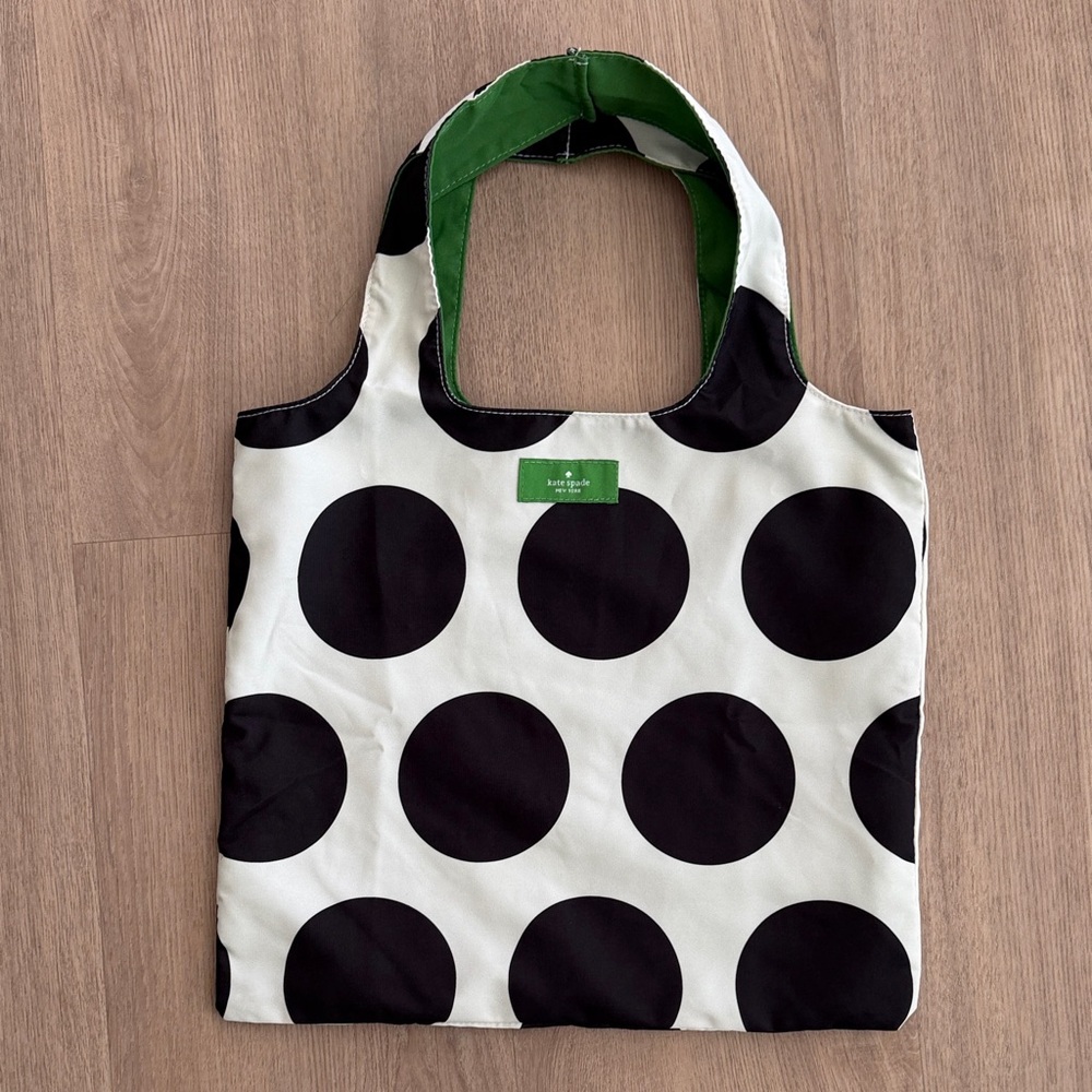 Kate Spade Black & White Polka Dot Reversible Tote